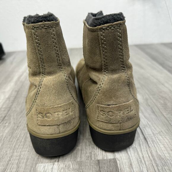 SOREL meadow side zip ankle boots waterproof suede womens winter shoes 10 1/2 - Picture 6 of 8